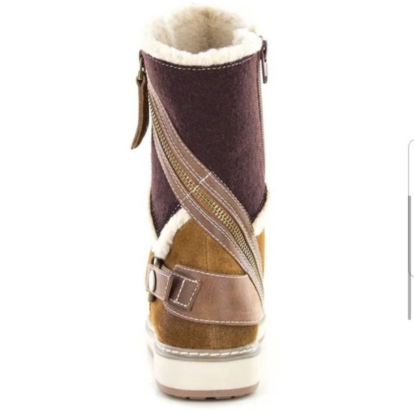 🆕White Mountain Caramel Fur Suede Leather Boots - Picture 4 of 15